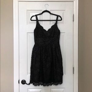 Anna Sui Black Lace Sleeveless Cocktail Dress